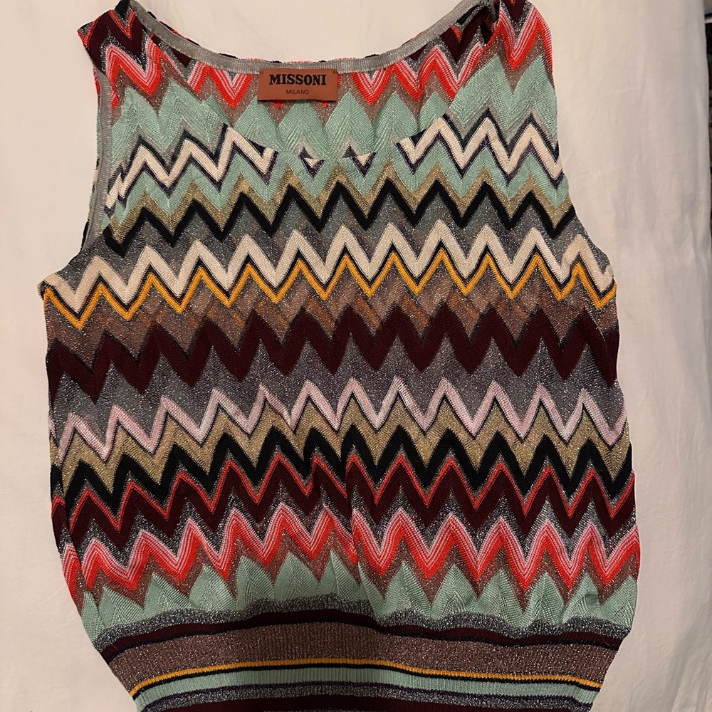 Missoni Vibrant Zigzag Knit Tank Top